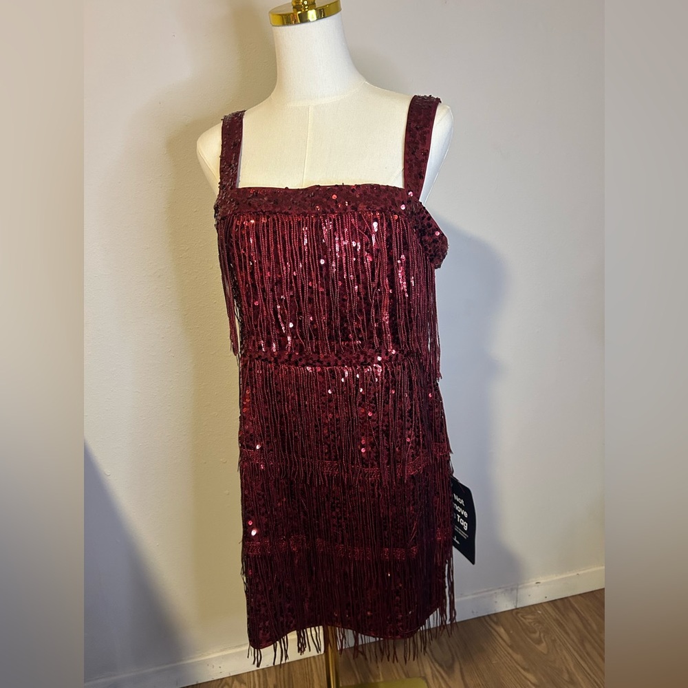 Lulu's Burgundy Dress with Deep Red Lining - Picture 8 of 11